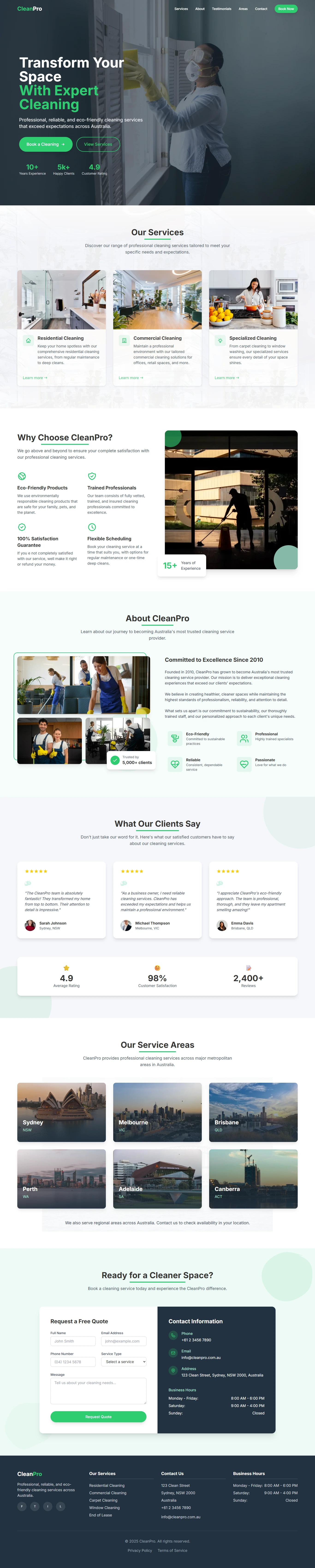 CleanPro website screenshot